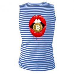 Майка-тельняшка Bitcoin in the teeth - PrintSalon