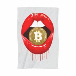 Полотенце с принтом Bitcoin in the teeth - PrintSalon