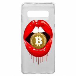 Чехол для Samsung S10+ Bitcoin in the teeth - PrintSalon