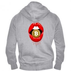 Мужское худи на молнии Bitcoin in the teeth - PrintSalon