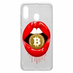 Чехол для Samsung A30 Bitcoin in the teeth - PrintSalon