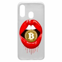 Чехол для Samsung A40 Bitcoin in the teeth - PrintSalon