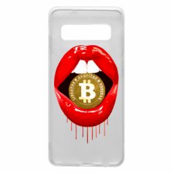 Чехол для Samsung S10 Bitcoin in the teeth - PrintSalon