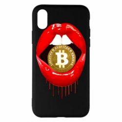 Чехол для iPhone X/Xs Bitcoin in the teeth - PrintSalon