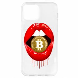 Чехол для iPhone 12 Bitcoin in the teeth - PrintSalon