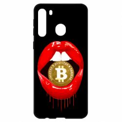 Чехол для Samsung A21 Bitcoin in the teeth-PrintSalon Чехол для Samsung A21 Bitcoin in the teeth