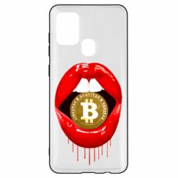 Чехол для Samsung A21s Bitcoin in the teeth - PrintSalon