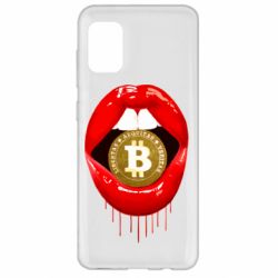 Чехол для Samsung A31 Bitcoin in the teeth - PrintSalon