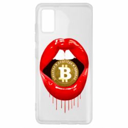 Чехол для Samsung A41 Bitcoin in the teeth - PrintSalon