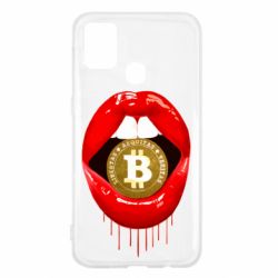 Чехол для Samsung M31 Bitcoin in the teeth - PrintSalon