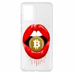 Чехол для Samsung S20+ Bitcoin in the teeth - PrintSalon
