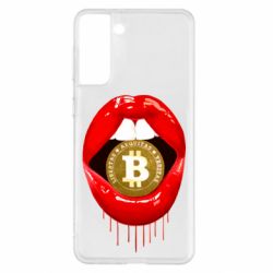 Чехол для Samsung S21+ Bitcoin in the teeth - PrintSalon