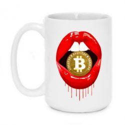 Чашка 420ml Bitcoin in the teeth - PrintSalon