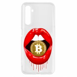 Чехол для Realme 6 Bitcoin in the teeth - PrintSalon