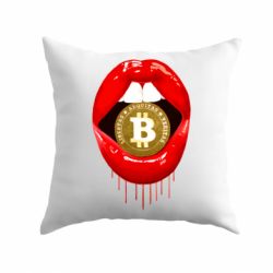 Подушка Bitcoin in the teeth - PrintSalon
