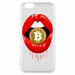 Чехол для iPhone 6/6S Bitcoin in the teeth - PrintSalon