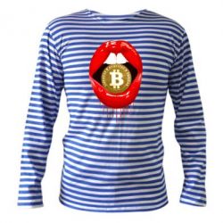 Тельняшка с длинным рукавом Bitcoin in the teeth - PrintSalon