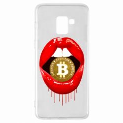 Чехол для Samsung A8+ 2018 Bitcoin in the teeth - PrintSalon