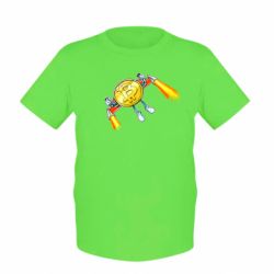 Детская футболка Bitcoin into space - PrintSalon