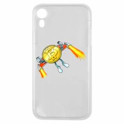 Чехол для iPhone XR Bitcoin into space - PrintSalon