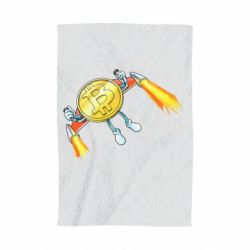 Полотенце с принтом Bitcoin into space - PrintSalon