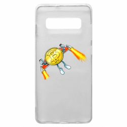 Чехол для Samsung S10+ Bitcoin into space - PrintSalon