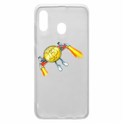 Чехол для Samsung A20 Bitcoin into space - PrintSalon