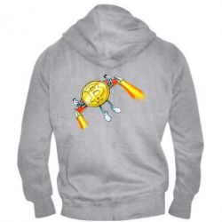 Мужское худи на молнии Bitcoin into space - PrintSalon