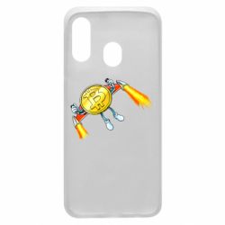 Чехол для Samsung A40 Bitcoin into space - PrintSalon
