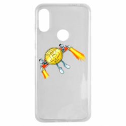 Чехол для Xiaomi Redmi Note 7 Bitcoin into space - PrintSalon