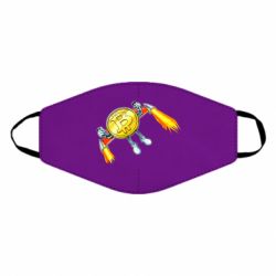 Маска многоразовая Bitcoin into space - PrintSalon