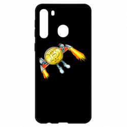 Чехол для Samsung A21 Bitcoin into space-PrintSalon Чехол для Samsung A21 Bitcoin into space