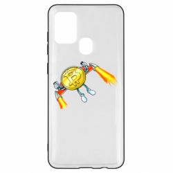 Чехол для Samsung A21s Bitcoin into space - PrintSalon