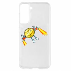 Чехол для Samsung S21 Bitcoin into space - PrintSalon