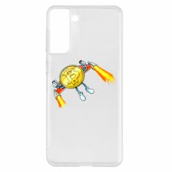 Чехол для Samsung S21+ Bitcoin into space - PrintSalon