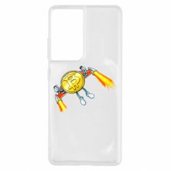 Чехол для Samsung S21 Ultra Bitcoin into space-PrintSalon Чехол для Samsung S21 Ultra Bitcoin into space