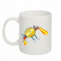 Чашка 320ml Bitcoin into space-PrintSalon Чашка 320ml Bitcoin into space