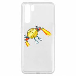 Чехол для Oppo A91/Reno3 Bitcoin into space - PrintSalon