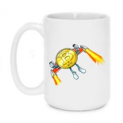 Чашка 420ml Bitcoin into space - PrintSalon