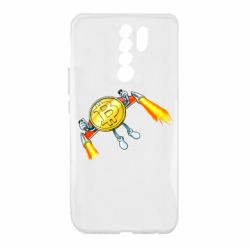 Чехол для Xiaomi Redmi 9 Bitcoin into space - PrintSalon