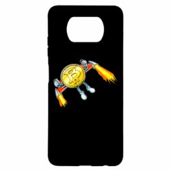 Чехол для Xiaomi Poco X3 Bitcoin into space - PrintSalon