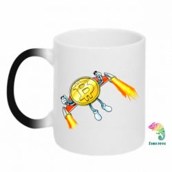 Чашка-хамелеон Bitcoin into space - PrintSalon