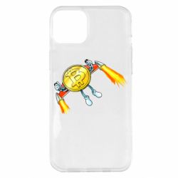 Чехол для iPhone 14 Plus Bitcoin into space - PrintSalon