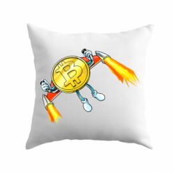 Подушка Bitcoin into space - PrintSalon