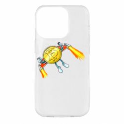 Чехол для iPhone 14 Pro Bitcoin into space - PrintSalon