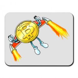Коврик для мыши Bitcoin into space - PrintSalon