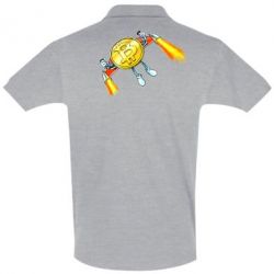 Мужское поло Bitcoin into space - PrintSalon