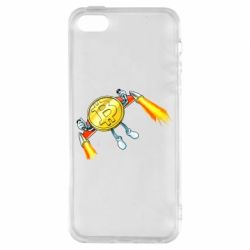 Чехол для iPhone5/5S/SE Bitcoin into space - PrintSalon