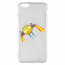 Чехол для iPhone 6 Plus/6S Plus Bitcoin into space - PrintSalon