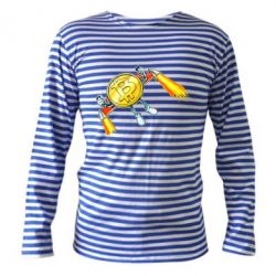 Тельняшка с длинным рукавом Bitcoin into space - PrintSalon